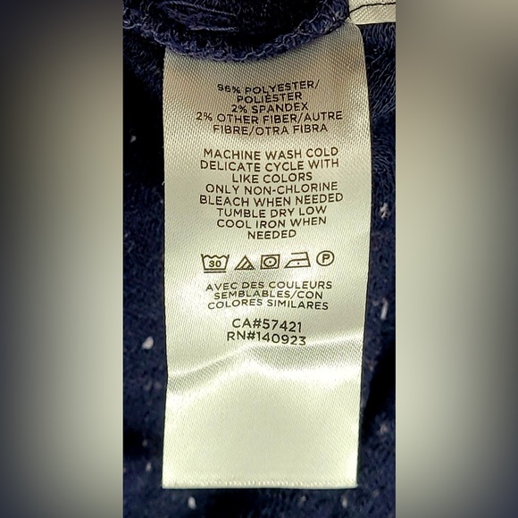 LOFT Flecked Button Back Swing Dress in Blue Multi - Size Small - Picture 10 of 11